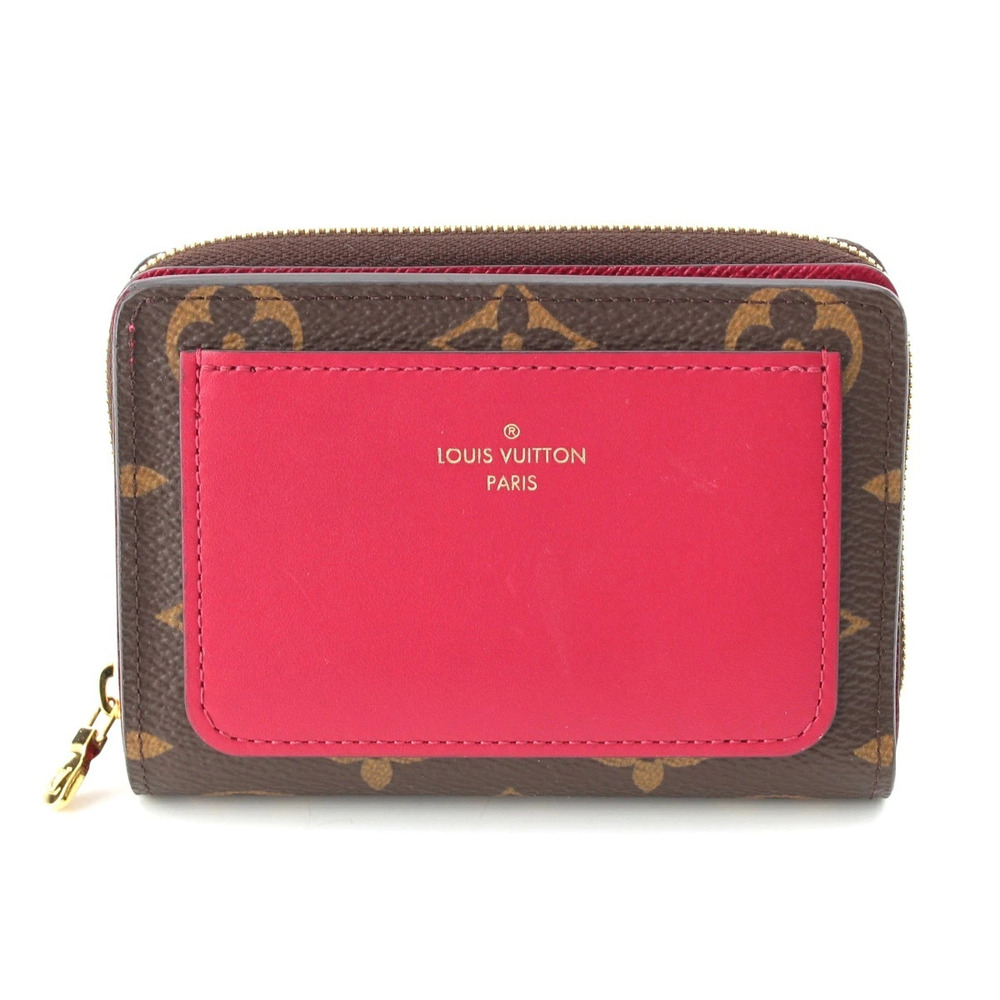 Louis Vuitton Monogram Portefeuille Lou Compact Wallet Bi fold Brown Pink